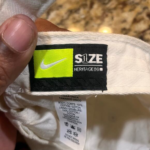 Nike Men Baseball Cap Hat‎ White Swoosh Adjustable Logo Cotton - Picture 4 of 5